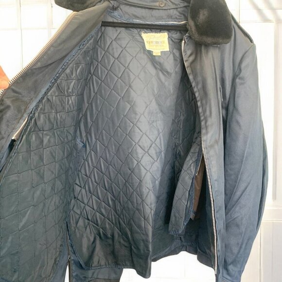 VTG 80s Men's Tufnyl by Blauer Police Security Bomber Jacket & Liner Black 56L - Picture 4 of 7